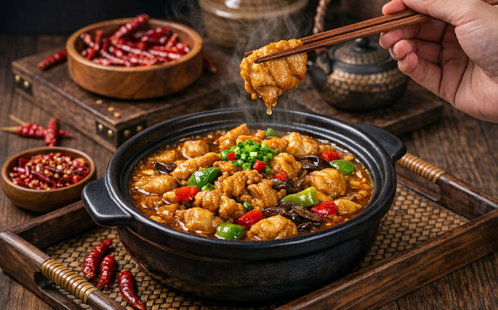 使用明特黄焖鸡酱制作的黄焖鸡展示图