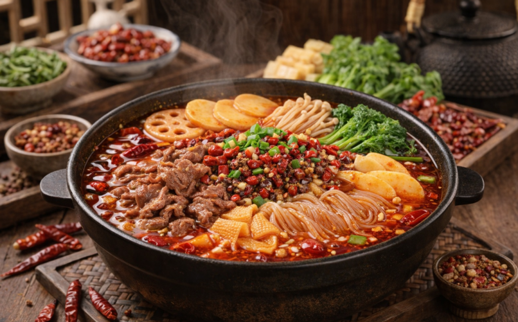 使用明特麻辣底料制作的麻辣烫展示图